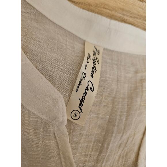 PerSeption Concept Sleeveless Blouse Tie Front  White Top Womens Size Small - Picture 6 of 7